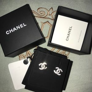 Crystal Chanel Stud Earrings